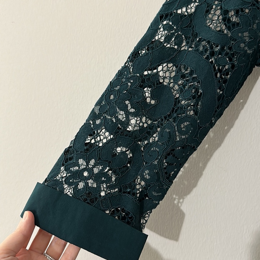 Nanette Lepore Teal Lace Shirt Dress - Picture 6 of 12